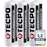 TECPO 6x Universal Mehrzweckfett 400g– Kartusche Schmierfett, Lithiumfett,...