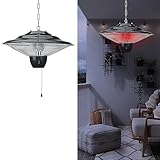 Deckenheizstrahler | Halogen Heizpilz zum hängen | Ø 42cm | 1500 Watt | 2...