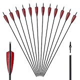 Huntingdoor 12er Carbonpfeile mit Naturfeder 30” Pfeile für Bogenschießen...