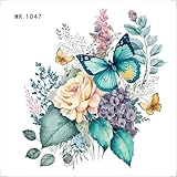 WC Aufkleber, Pfingstrose Schmetterlinge Badezimmer WC Sitz Deckel Abdeckung...