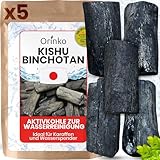 ORINKO Binchotan Aktivkohle – 5 Stück Bio-Kishu Kohle aus Japan für...