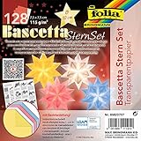 NEU Bascetta-Stern-Set, Transparentpapier 115g/m², 7,5 x 7,5 cm, 4 x 32 Blatt,...