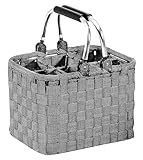 Kobolo Flaschenträger Flaschenkorb -Nylongeflecht- für 6 Flaschen - grau