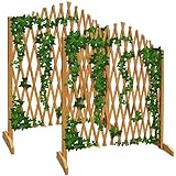 GARDEBRUK® 2er Set Rankgitter Gartenzaun bis 200cm ausziehbar faltbar Garten...
