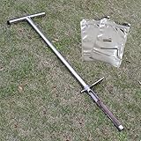 SurmountWay Bodenprobe 86 cm mit Fußstufen, Edelstahl-T-Stil-Griff,...