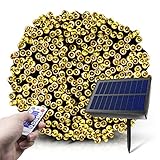 Solar Lichterketten, 200 LED 8 Modi Solar Lichterketten mit Fernbedienung,...