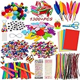 Bastelset Kinder, 1300+PCS Withosent DIY Basteln Bastelkoffer, Bastelzubehör...