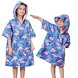KAKU NANU Kinder Bademantel Mit Kapuze Mikrofaser Bademantel Badeponcho Mädchen...
