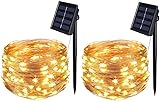 [2 Stück] Solar Lichterkette Aussen,BOLWEO 5M 50 LED Lichterkette Außen...