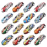 Hyakoz 16 Stück Stunt Spielzeugauto Metall Kleine Spielzeugautos Mini Auto Set...