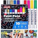 colozoo Lackstifte 10er Set | Permanente und wetterfeste Marker auf Ölbasis...