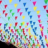XXL Wimpelkette Stoff 100 Meter bunt Girlande Banner Fahne - Indoor & Outdoor...