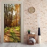 Türtapete selbstklebend TürPoster - WALD LICHTUNG - Fototapete Türfolie...