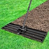 Ezkamfort Rasen Nivellierungsrechen[76x25cm] Rasenrechen mit Edelstahl...