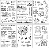 Silikonstempel Sprüche Deutsch Set,6 Blätter Geburtstag Stempel,Clear Stamps...