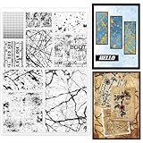 GLOBLELAND Transparente Stempel Mit Vintage Flecken Hintergrund Tintenpunkte...