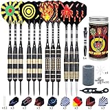 12 Stück Dartpfeile Metallspitze,20/24/26Gramm Profi Dartpfeile,Darts Sets mit...
