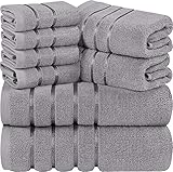 Utopia Towels - 8er-Pack Handtuch-Set mit Aufhängeschlaufe aus 97% Baumwolle,...