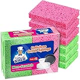 MR.SIGA Schwamm Küche aus Zellulose, Scheuerschwämme Topfreiniger Kratzfrei...