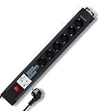 REV SupraLine Steckerleiste 6+1-Fach - Master Slave Steckdosenleiste mit...