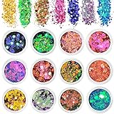 AOOWU Glitter, 12 Farben Festival Glitzer Gesicht, Halloween Schminke Make-up ,...