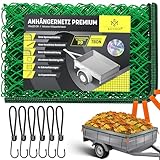 KESSER® Anhängernetz 1,5x2,2m feinmaschig | Hängernetz mit Spannseil &...