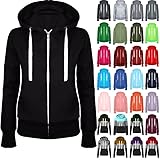 Sweatjacke Damen Full Zip Übergangsjacke Einfarbig Hoodie Sweatshirt Mantel...