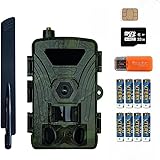 LMHOME PR802G X50 4G LTE Wildkamera mit SIM-Karte und App, 60MP 4K H.265 Video,...