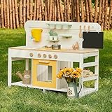 Giant bean Matschküche Kinder Outdoor 3-8, Deluxe Holz Spielzeugspiel...