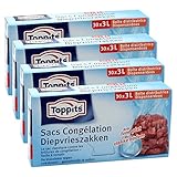 Toppits Tieffrierbeutel 3L (25 x 27cm), 4er Pack (4 x 30 Beutel)