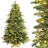Yorbay künstlicher Weihnachtsbaum Nordmanntanne mit Beleuchtung LED Tannenbaum...