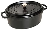 STAUB Gusseisen Bräter/Cocotte, oval 33 cm, 6,7 L, Aromaregen Funktion, Für...