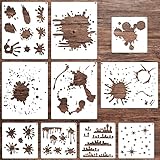 10Pcs Fleck und Splatter Schablonen, Graffiti Tropfen Sterne Schablonen...