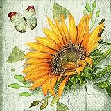 20 Servietten Vintage Sonnenblume/Blumen/Sommer/Herbst 33x33cm