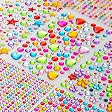 BesoAnan Glitzersteine Selbstklebend, 1447 Stück, Strasssteine Acryl Bunt für...