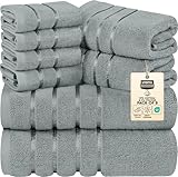 Utopia Towels - 8er-Pack Handtuch-Set mit Aufhängeschlaufe aus 97% Baumwolle,...