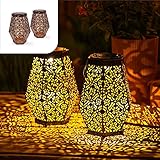 Gadgy Orientalische Laterne Hexagon - Solarlampen für außen Garten 2er Set -...