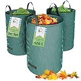 TTL Garden 3x 120L Gartensack - selbststehend 4 Griffe 150gsm extra stabil...