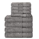 Komfortec 8er Handtuch Set aus 100% Baumwolle, 4 Badetücher 70x140 und 4...
