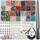 HONGTEYA Schmuck Selber Machen Set, 28 Farben Natürlicher Edelsteine, Ringe...