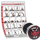 POWRX Professionell Rundhantel Einzeln inkl. Workout I Gummi Kurzhantel...