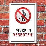 Schild 'Pinkeln verboten urinieren pissen' 3mm Alu-Verbund, 300 x 200 mm