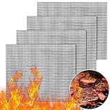 GWHOLE 4 x BBQ Grillmatte zum Grillen Backen Grill Mesh Mat Set Antihaft Grill...