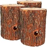 com-four® 3X Schwedenfeuer mit Anzünddocht, Finnenfackel für...
