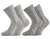 TippTexx 24 2 Paar superweiche Norweger-Socken für Damen und Herren (Grautöne,...