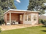 Alpholz Gartenhaus Carl-28 aus Massiv Holz | Gerätehaus mit 28 mm Wandstärke |...