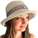 TOSKATOK® Damen-Damen-Einstellbarer Sommer-Sonnenhut Mode Faltbarer Roll-Brim...