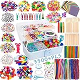 Purpledi 3300+ Stück Bastelsets für Kinder Bastelmaterial in Bastelkoffer, DIY...