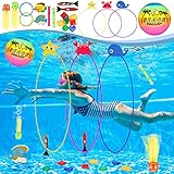 MutoToy® Tauchspielzeug Set, 27PCS Wasserspielzeug Kinder Outdoor Tauchringe...