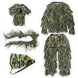 GUGULUZA Erwachsene 3D Ghillie Anzug Dschungel Wald Camouflage Jagd Kleidung,...